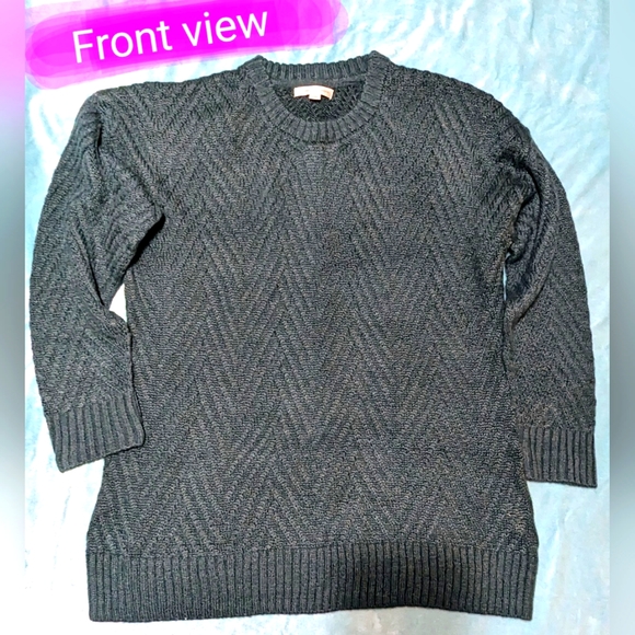 Warehouse One, BNWOT, dark teal/emerald green size LG, knitted style sweater - Picture 3 of 14